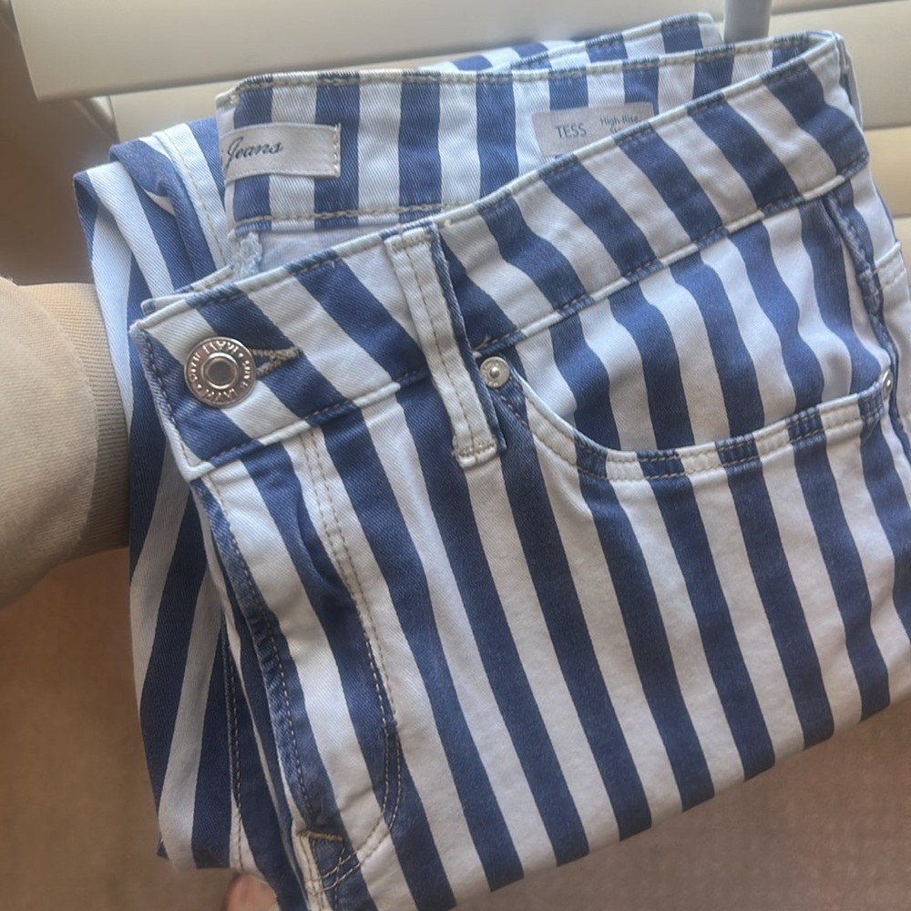 Mavi Jeans. Tess High Rise skinny. Blue and White striped. size 28